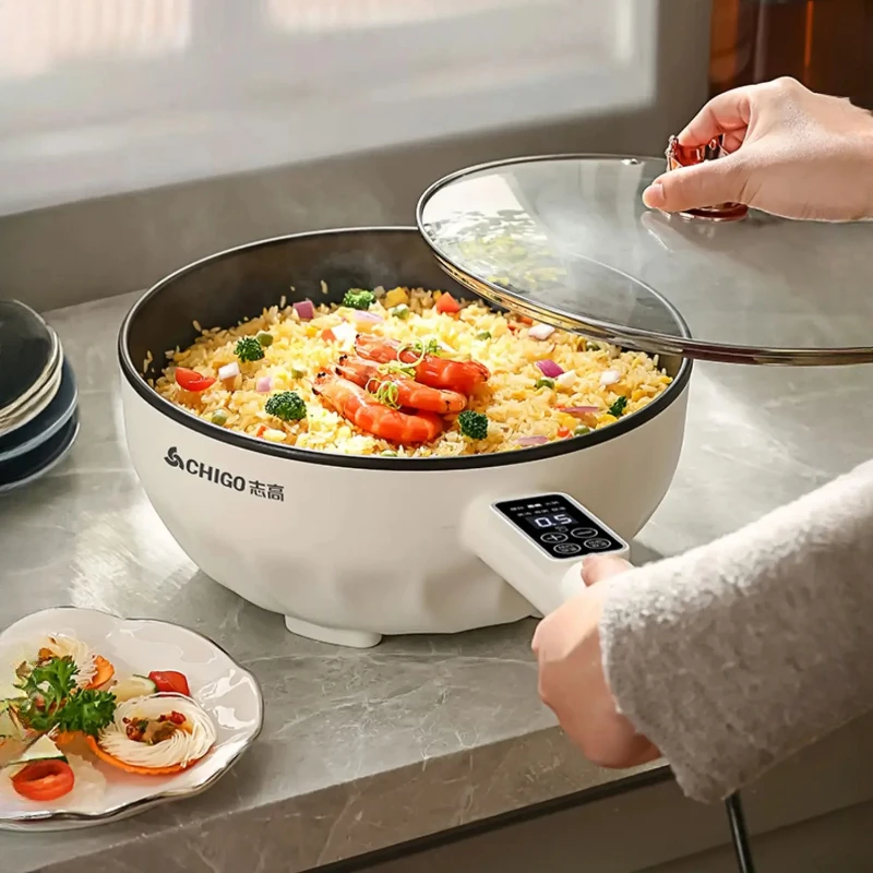 Home Cooking Meals - 多機能電気鍋,焦げ付き防止電気フライヤー,家庭用蒸し器,コンパクトな調理器,迅速な食事器具