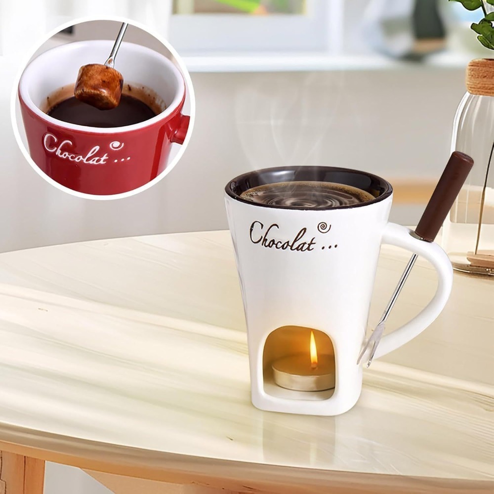 セラミックチョコレートメルティングフォンデュマグ バターウォ - Fondue Pot Ceramic のレビューと価格