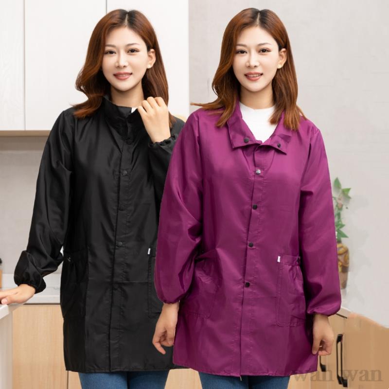 薄型作業服長袖防水制服家庭用キッチン調理スモック女性用耐油エ - Home Cooking Meals のレビューと価格