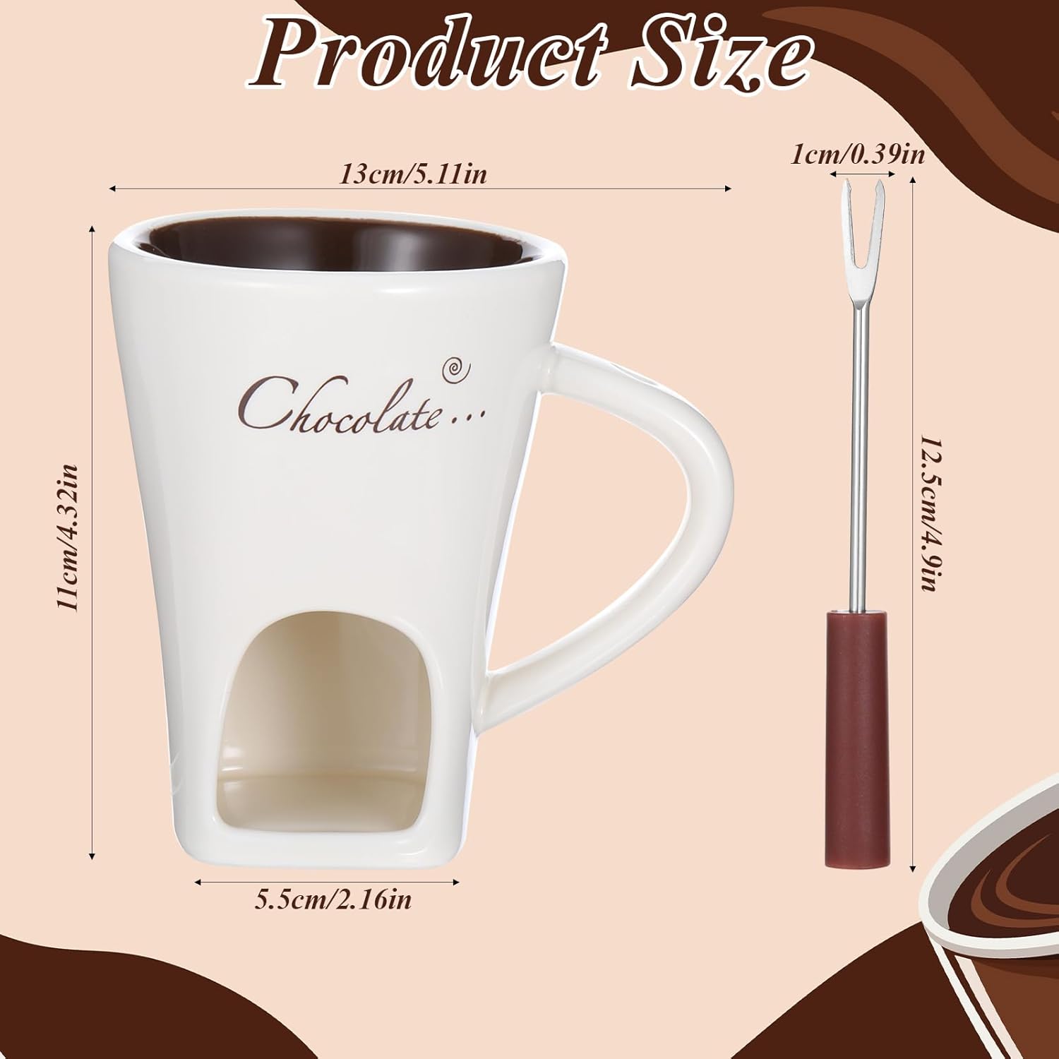 甘いセラミックフォンデュカップとフォーク付きチーズメルティン - Fondue Pot Ceramic のレビューと価格