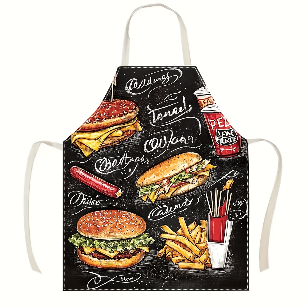 1pc 黒板ファーストフードバーガーグラフィティエプロンリネ - Home Cooking Fast Foods のレビューと価格