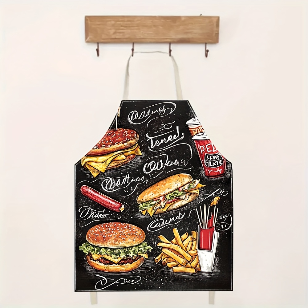 1pc 黒板ファーストフードバーガーグラフィティエプロンリネ - Home Cooking Fast Foods のレビューと価格