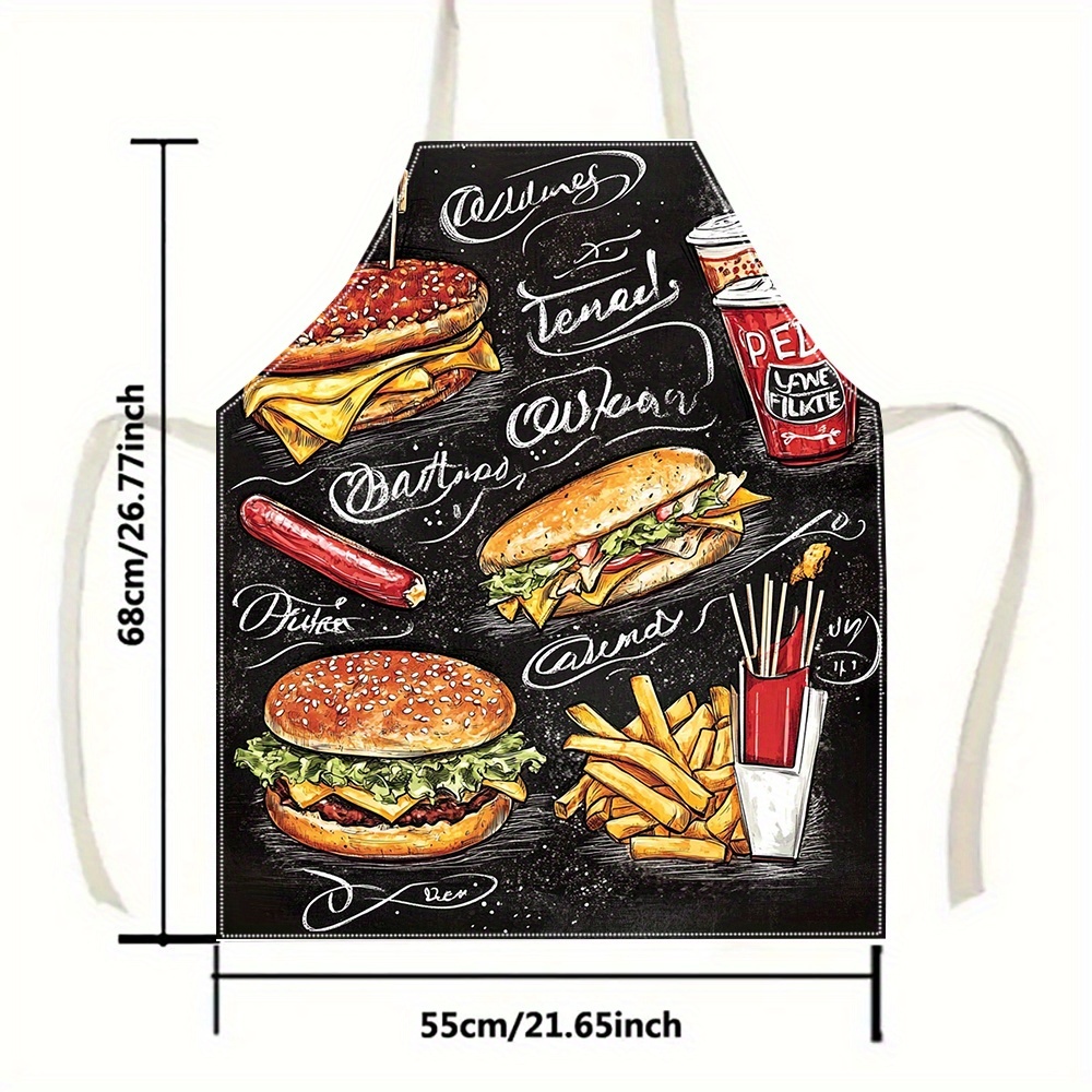 1pc 黒板ファーストフードバーガーグラフィティエプロンリネ - Home Cooking Fast Foods のレビューと価格