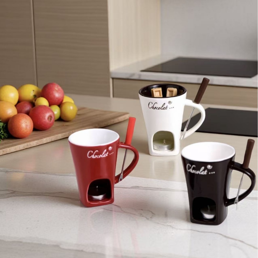セラミックチョコレートフォンデュマグカップ、創造的なチーズ溶 - Fondue Pot Ceramic のレビューと価格