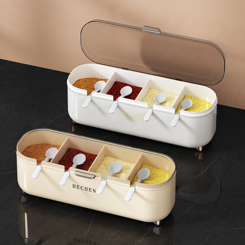 キッチン調味料ボックスセット多グリッド一体型収納塩調味料4グ - Home Cooking Kitchen のレビューと価格
