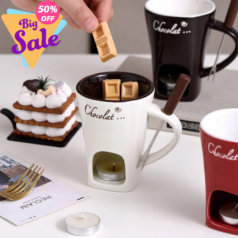 130ml チョコレートフォンデュマグ メルティングカップ  - Fondue Pot Ceramic のレビューと価格