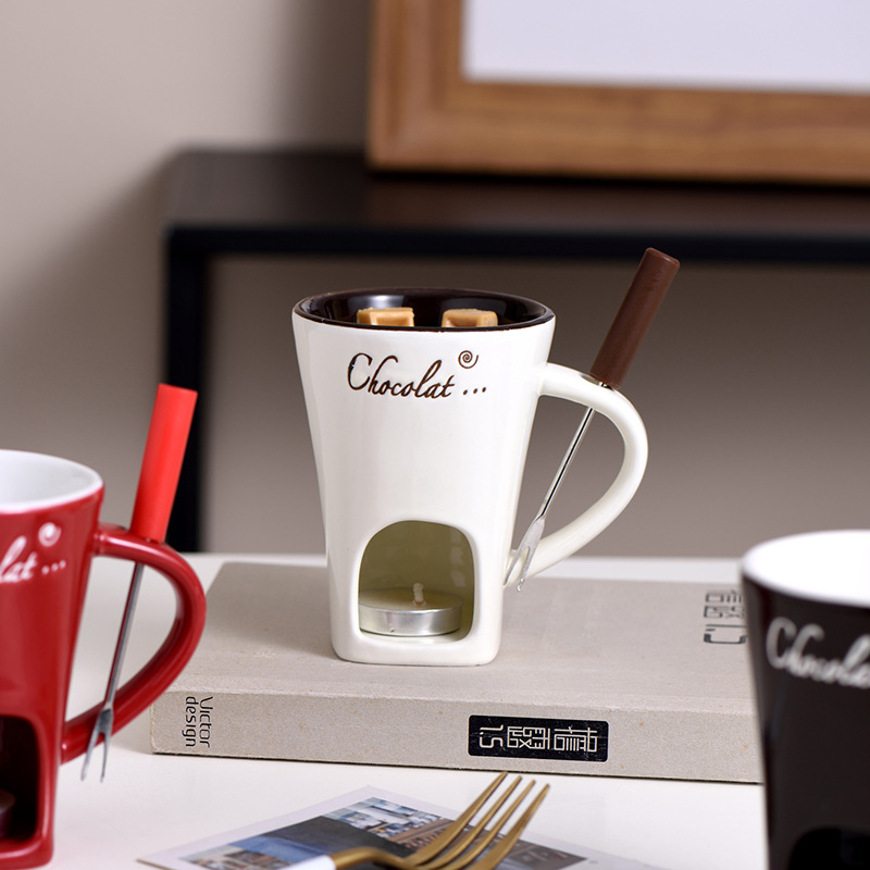 130ml チョコレートフォンデュマグ メルティングカップ  - Fondue Pot Ceramic のレビューと価格
