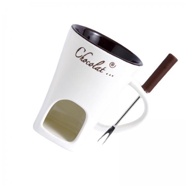 チョコレートフォンデュカップ セラミックマグセット フォーク - Fondue Pot Ceramic のレビューと価格
