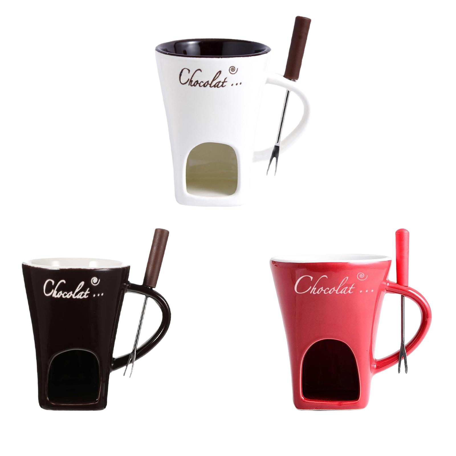 チョコレートフォンデュカップ セラミックマグセット フォーク - Fondue Pot Ceramic のレビューと価格
