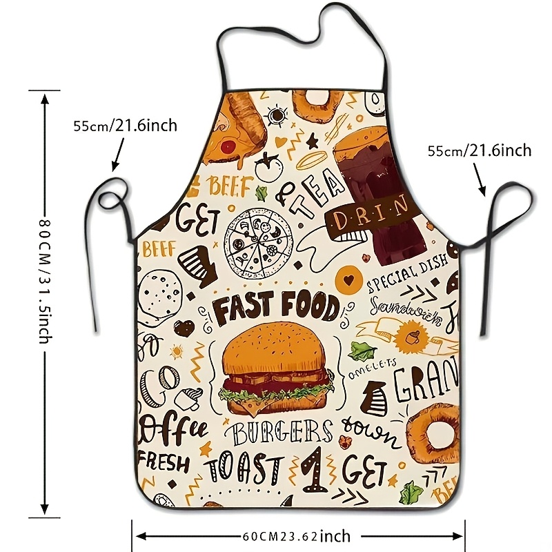 1ピース ファーストフードをテーマにしたキッチンエプロン - - Home Cooking Fast Foods のレビューと価格