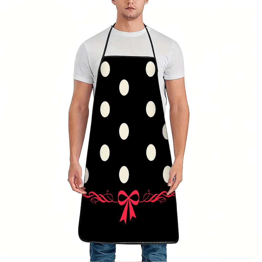 シンプルでクラシックなテーマのエプロン1枚、黒と白の水玉模様 - Home Cooking Cafe のレビューと価格