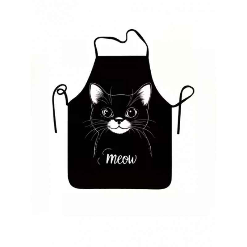 楽しい動物をテーマにしたエプロン1枚、かわいい黒猫「ニャー」 - Home Cooking Cafe のレビューと価格