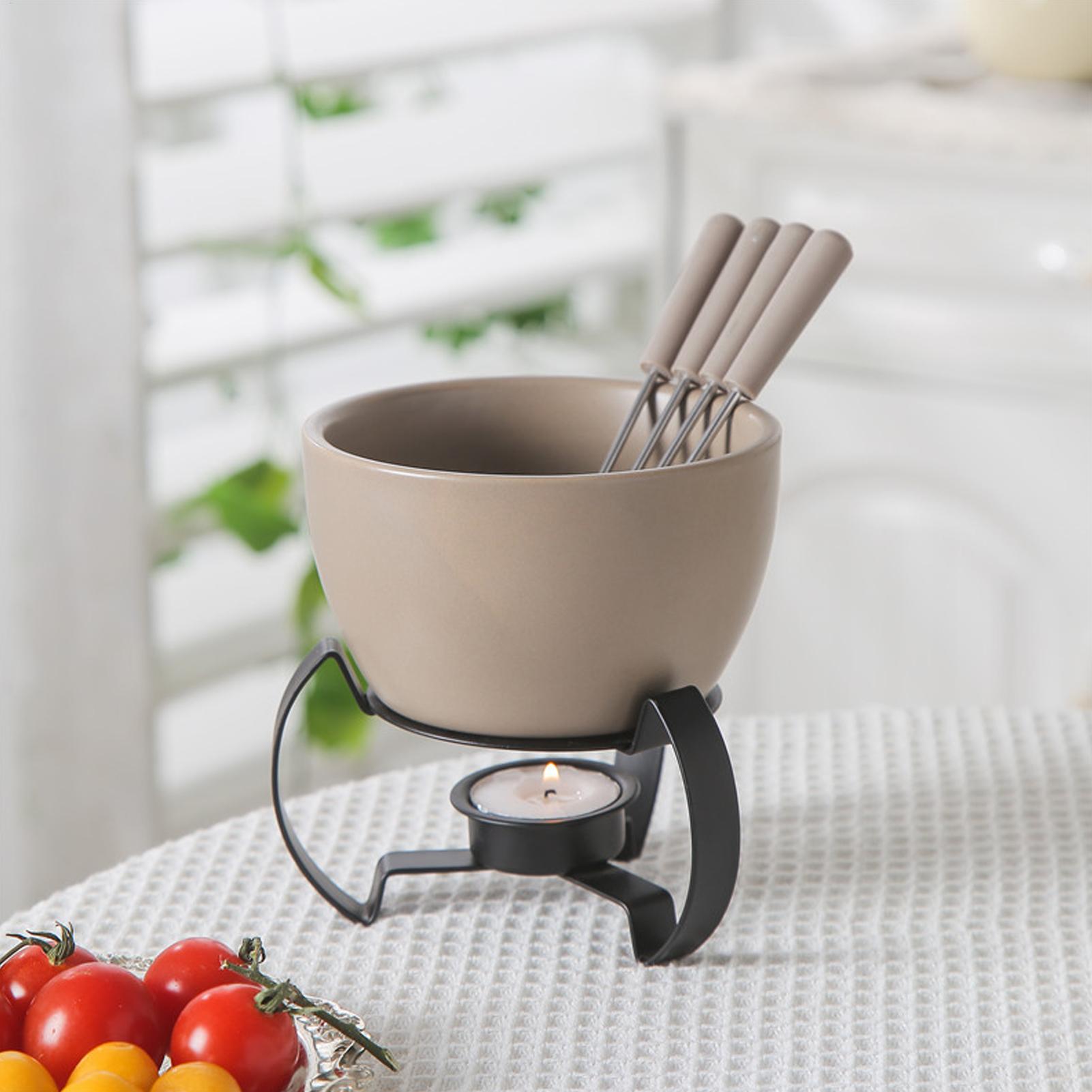 450ml ミニセラミックフォンデュマグセット フォーク付き - Fondue Pot Ceramic のレビューと価格