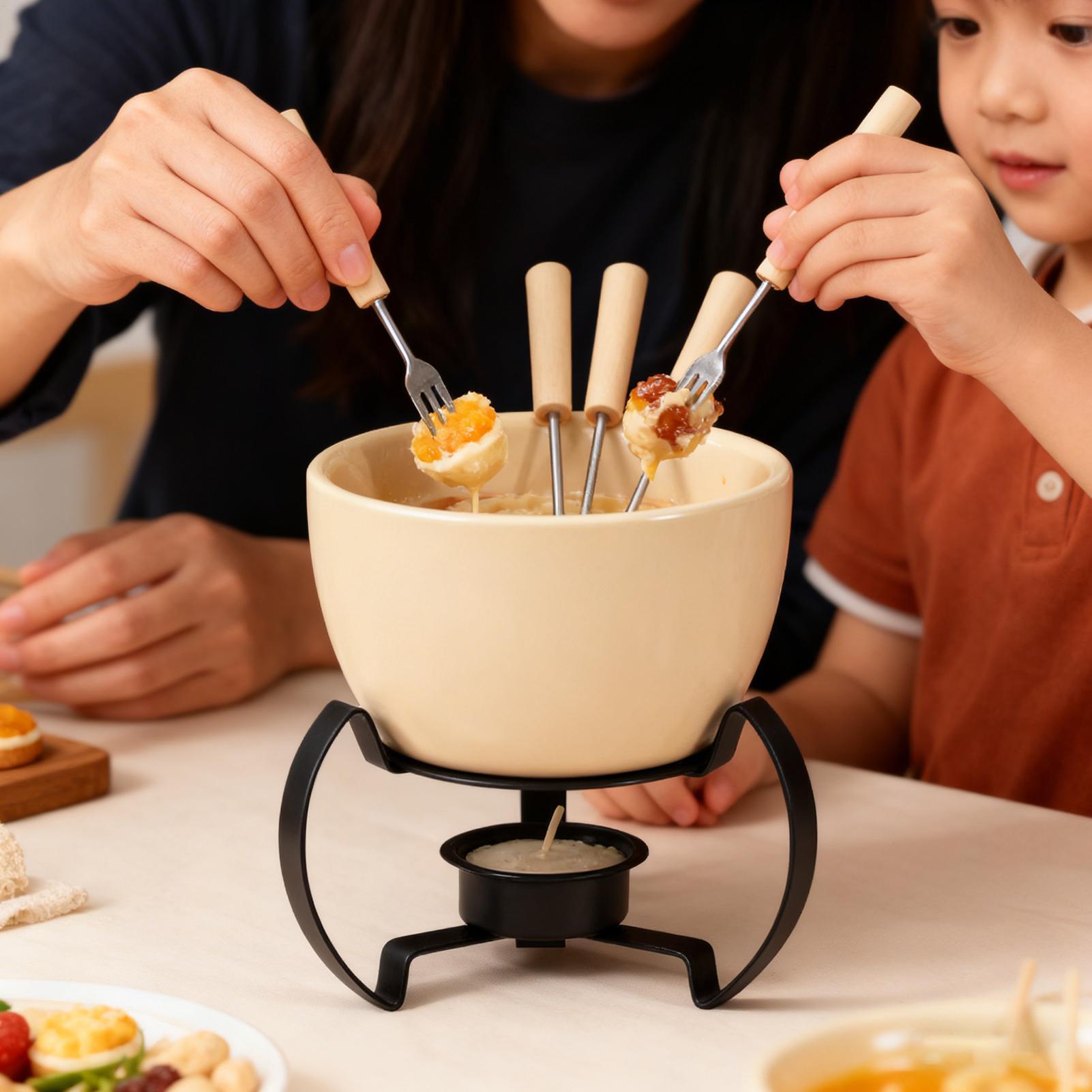 450ml ミニセラミックフォンデュマグセット フォーク付き - Fondue Pot Ceramic のレビューと価格