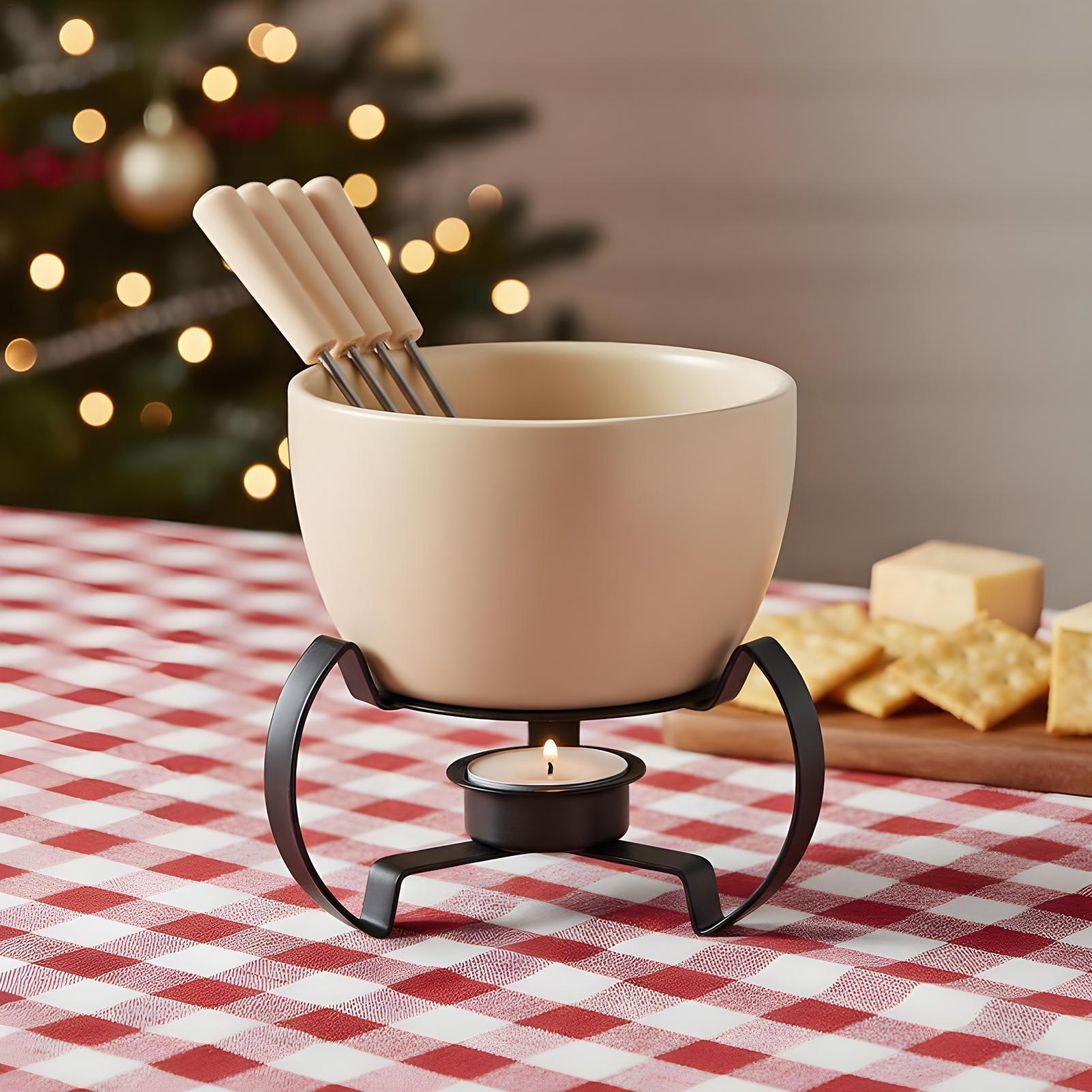 450ml ミニセラミックフォンデュマグセット フォーク付き - Fondue Pot Ceramic のレビューと価格