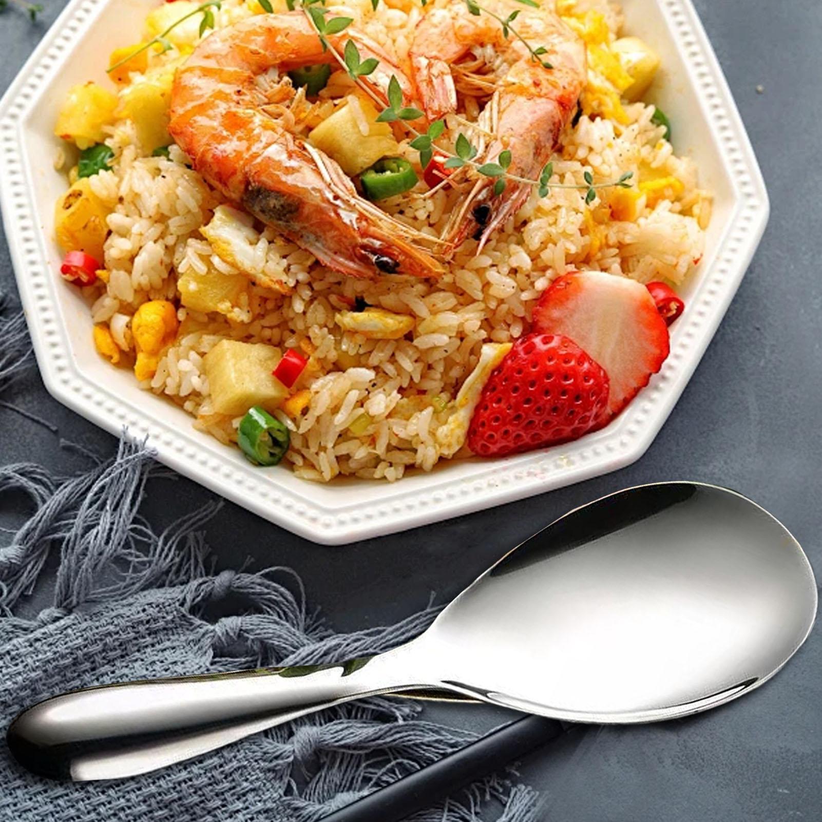 ステンレス鋼ライススプーンパドル 20.5x7cm ライスサ - Home Cooking Meals のレビューと価格