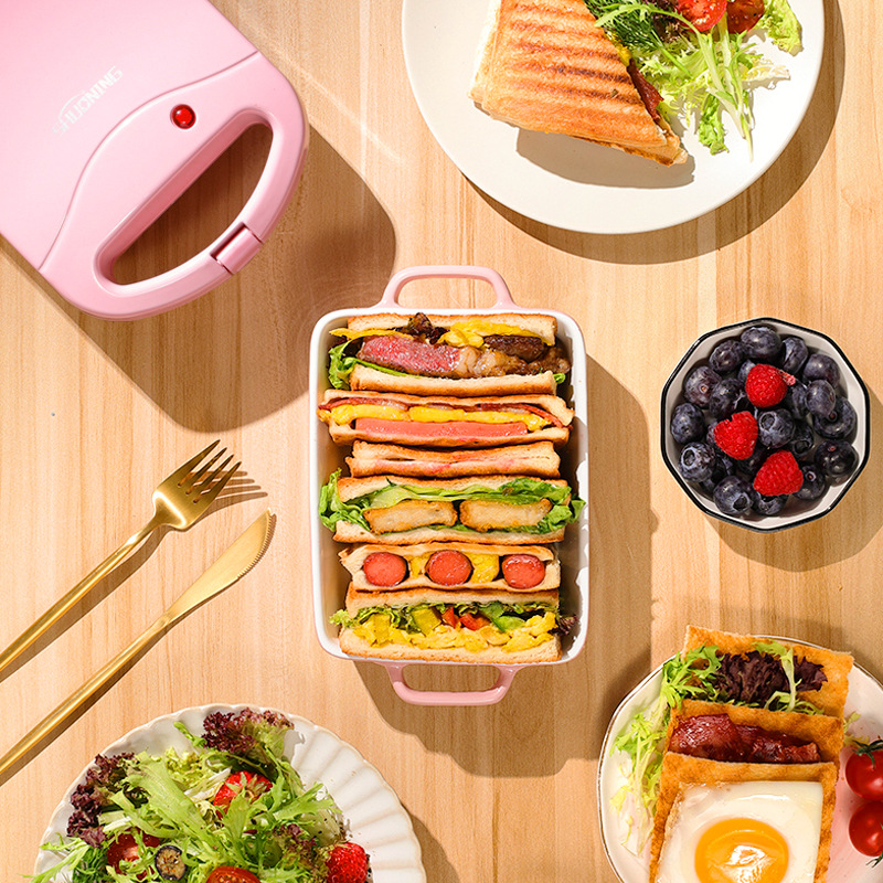 多機能ノンスティックワッフルメーカー電気サンドイッチマシンホ - Home Cooking Fast Foods のレビューと価格